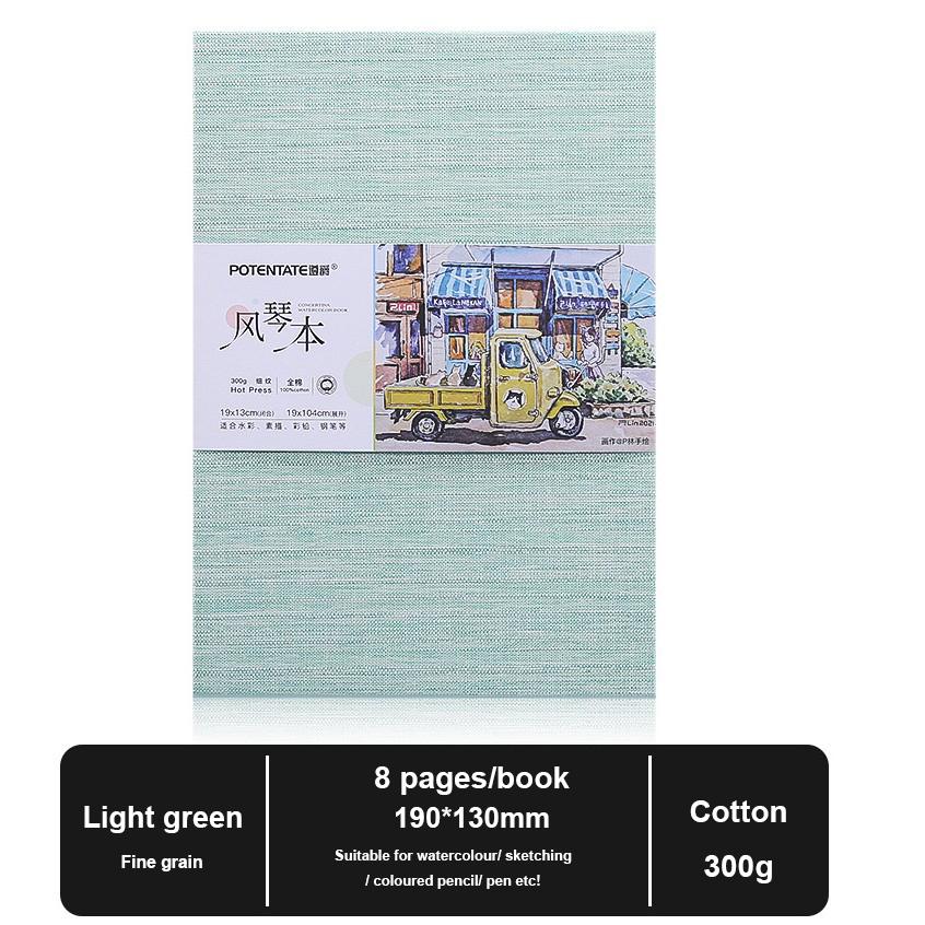 POTENTATE 300Gsm Watercolor Folded Drawing Pad Organ Sketchbook Notebook Cold Press Paper Portable Travel Hand-painted Beginner