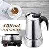 9 Cups 450ml Stainless Steel Moka Coffee Maker Pot Percolator + Stove