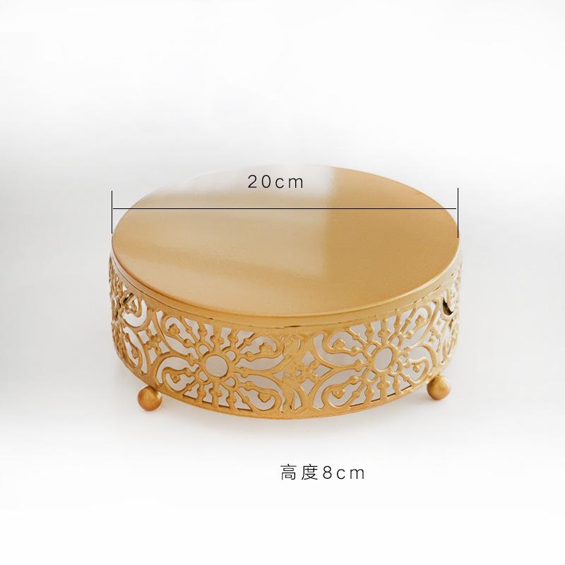 

3pcs 8/10/12inch Set Golden Hollow Cake Rack Wedding Dessert Table Decoration Fruit Cake Tray Iron