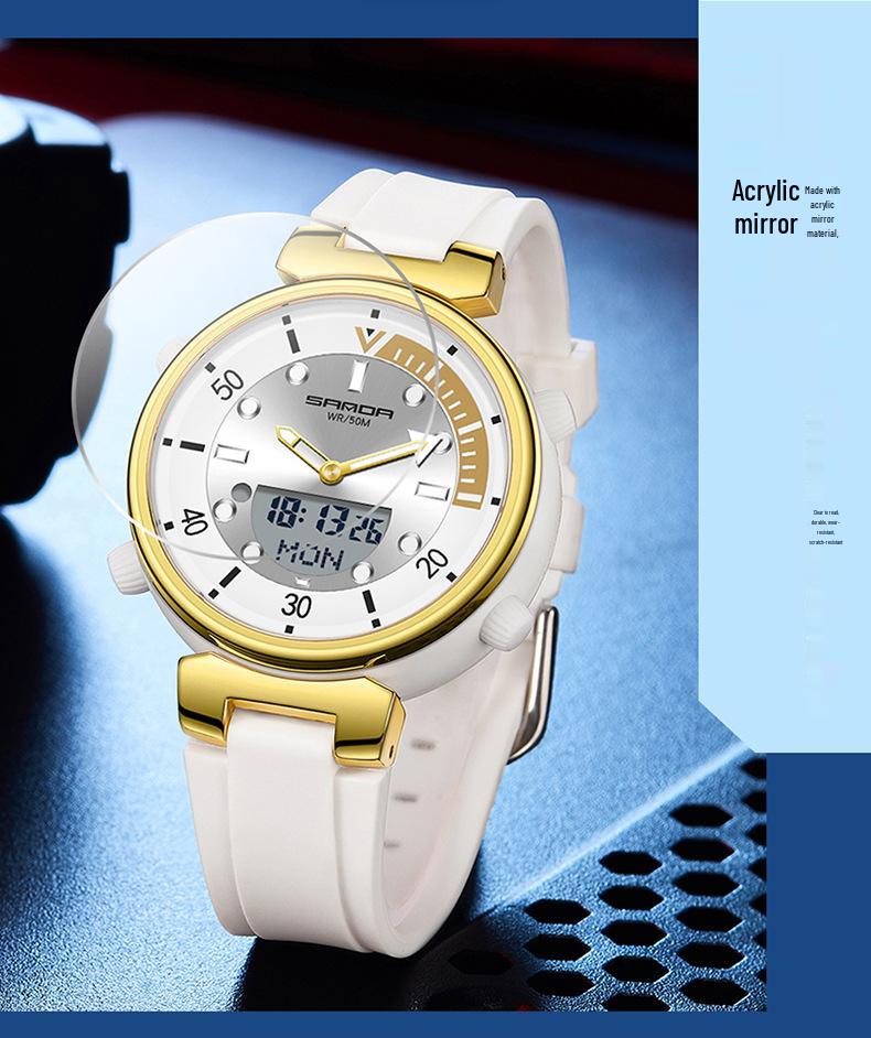 Sanda Youth Luminous Multi-Functional Waterproof Wristwatch