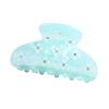 Hair Claw No Slipping Strong Grip Medium Size Back Head Hair Clip Rhinestone Imitation Pearl Flower Pattern Shark Hair Claw