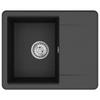 Black Kitchen Sink 560 X 460 Mm Made of 80percent  Quartz and 20percent  Resin