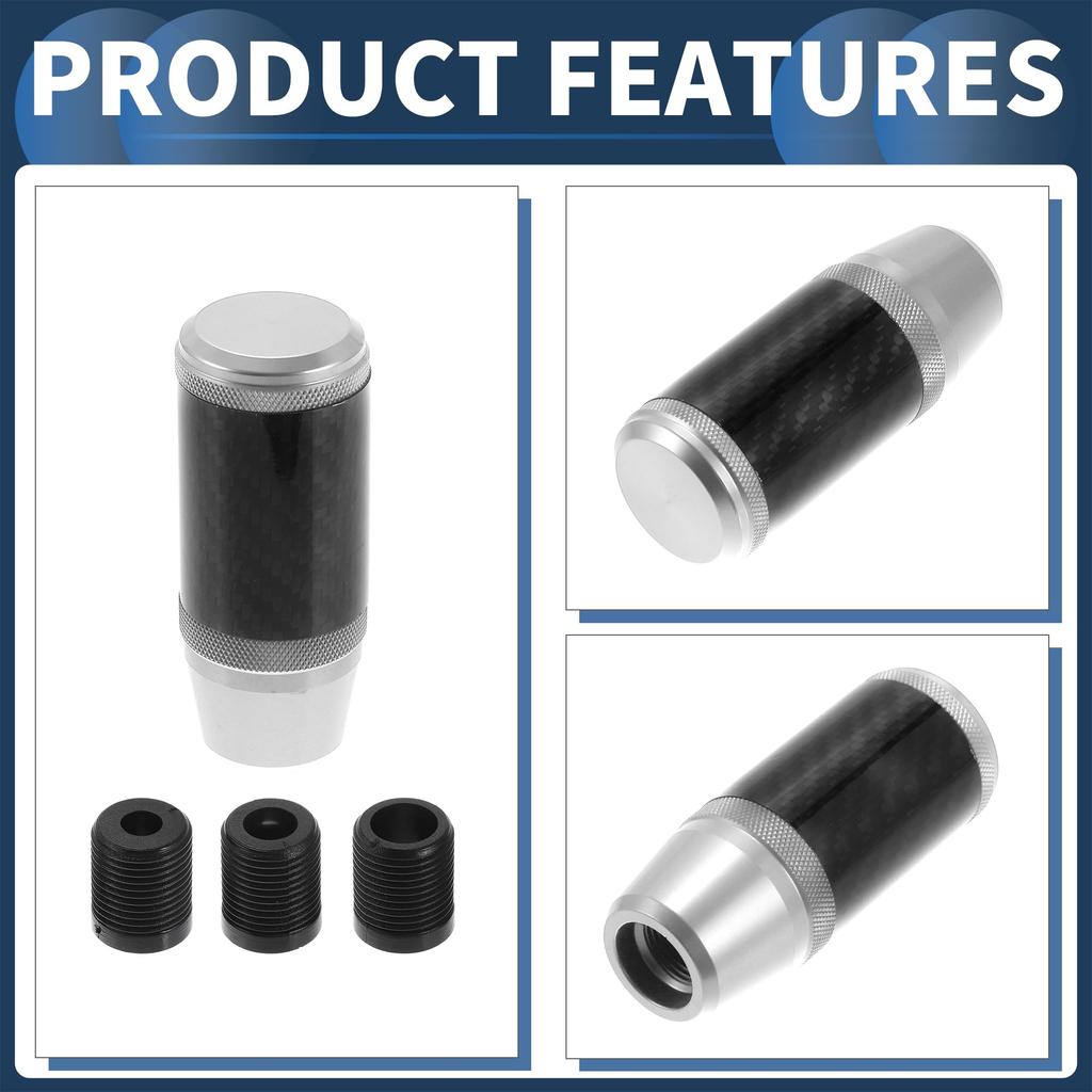 INFINAUTO Matte Frost Shift Universal Gear Shift Knob for Automatic and Manual Aluminum Alloy Silver Tone with 3 1 Set Knob, 9.5cm Cars, Adapters,