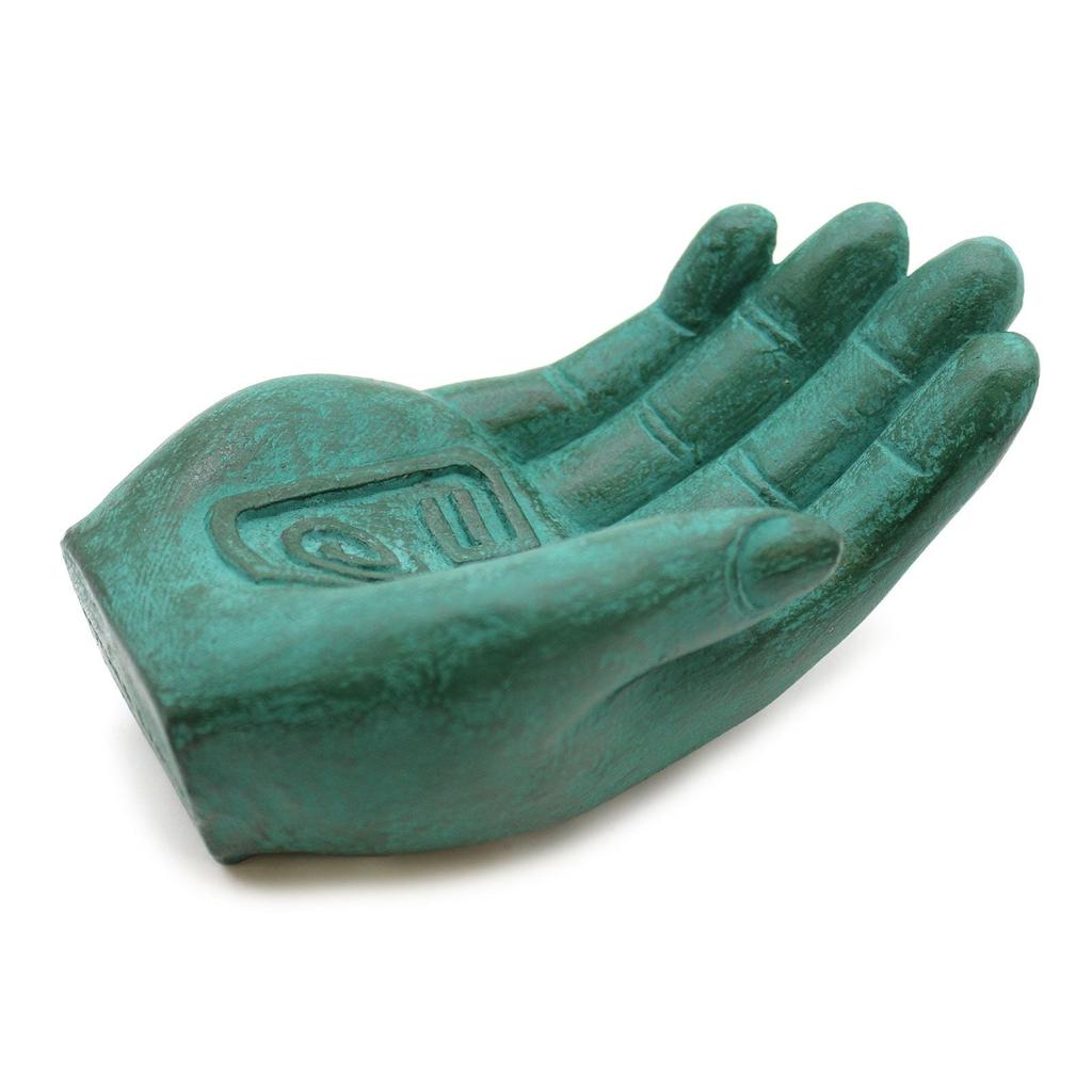Incense Burner Stone Hand Earth Protect Green