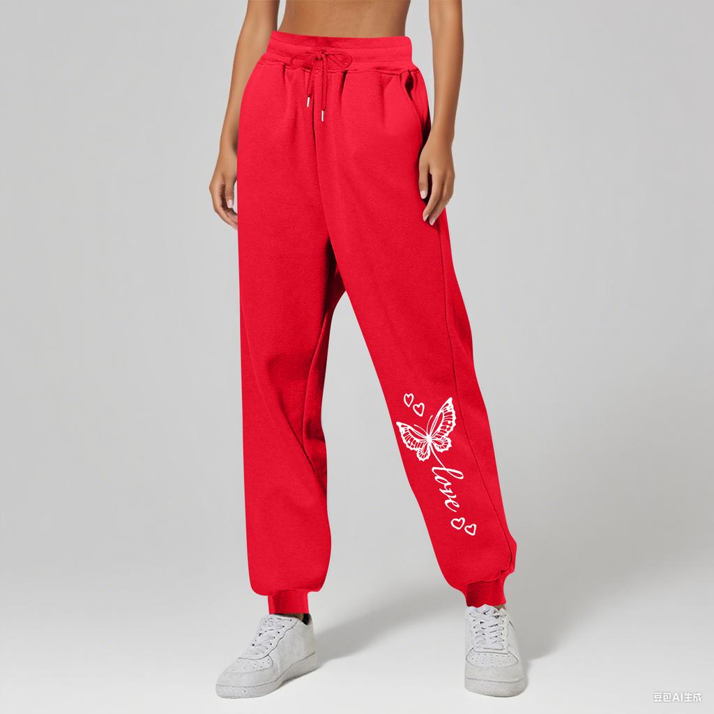 Ladies' Printed Unisex Casual Pocket Drawstring  Pants