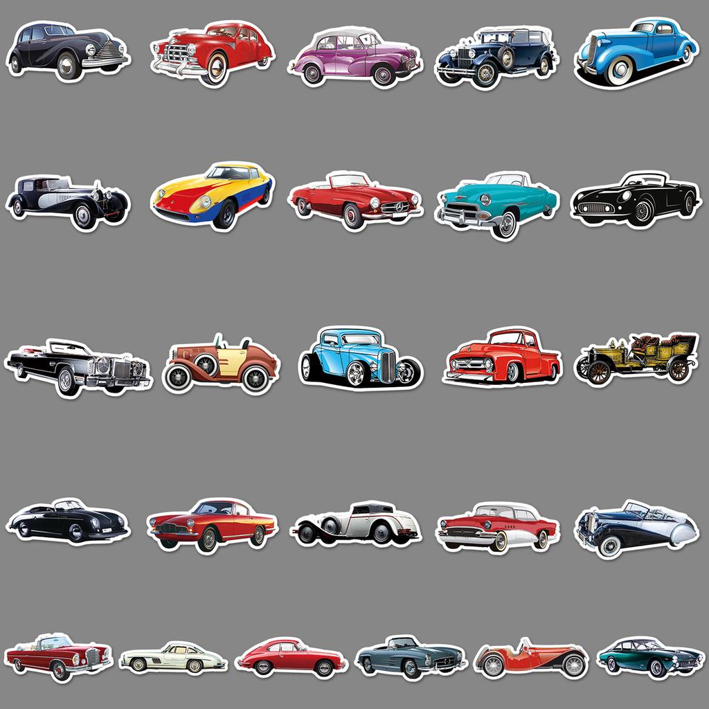 102 Off-road Vehicle Vintage Car Doodle Personalized Laptop Scooter Suitcase Waterproof Decorative Stickers
