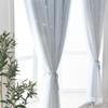 For Panels Autohesion 2 Curtains Windows For Bedroom Girls Kids Baby Window Curtain Double Layer Star Cut Out Living Room Decor Wall Home