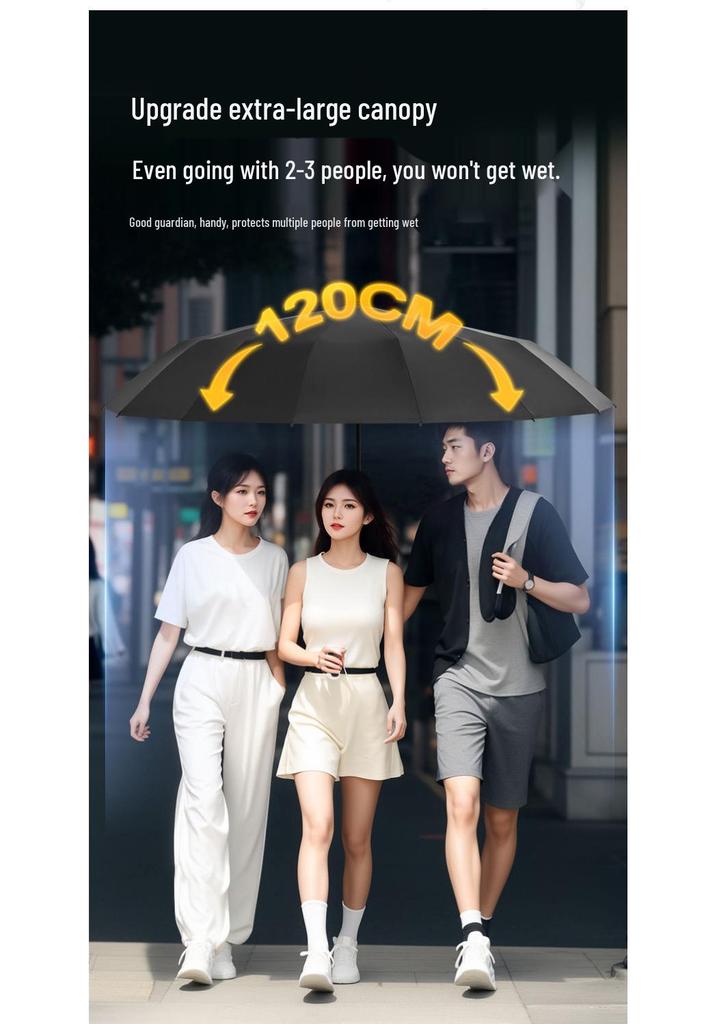 288 Ribs Automatic Sun/Rain Umbrella - Extra Large, Storm Resistant for Men & Women, Reinforced, Thickened Dual-Use Umbrella