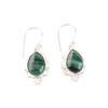 Malachite Gemstone 925 Fine Silver Jewelry Handmade Women Earrings 1.6" For Gift EE-163-28