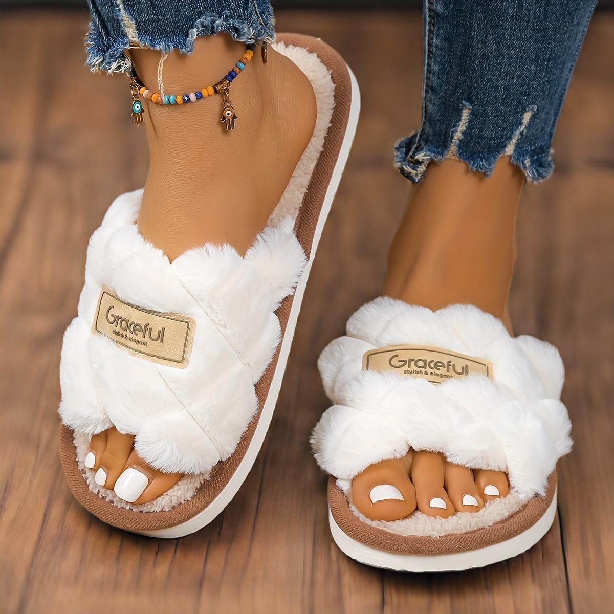 

Order A Size Up Comfortable And Casual Indoor Slippers for Women, Flat, Open-Toe, Suitable for All Seasons. 36-37 білий