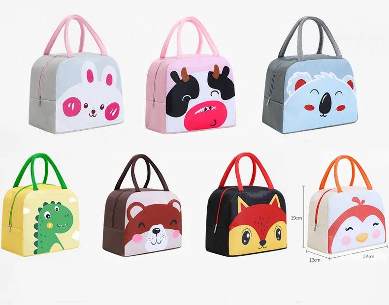 

Милые мультяшные женские и детские сумки для ланча, водонепроницаемые изолированные контейнеры для хранения продуктов для пикника, сумки-термосы для ланча