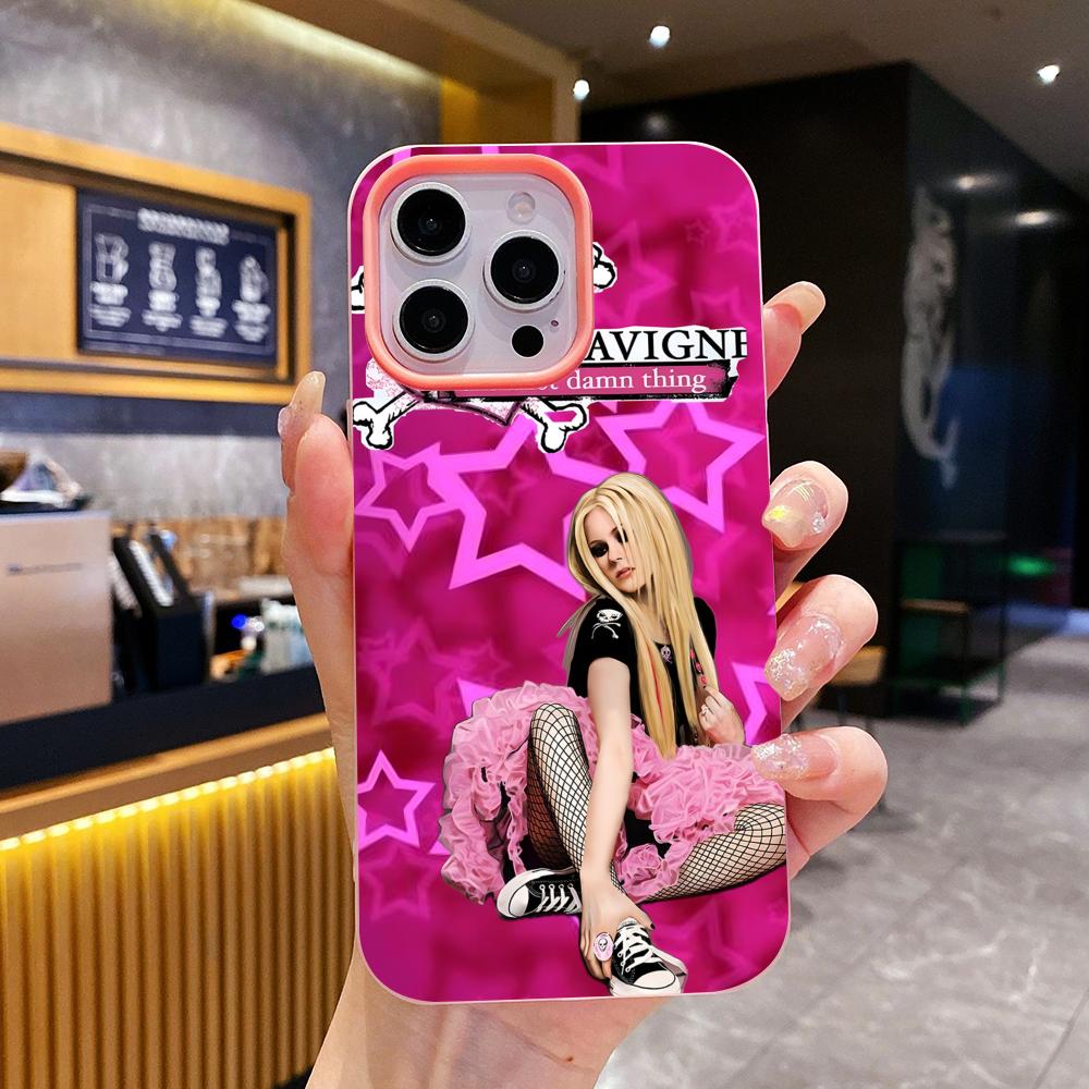 Avril Lavigne Jelly Double layer Pink Mobile Phone Case for iPhone 17 16 15 14 13 12 11 Air Pro Max Plus Protective