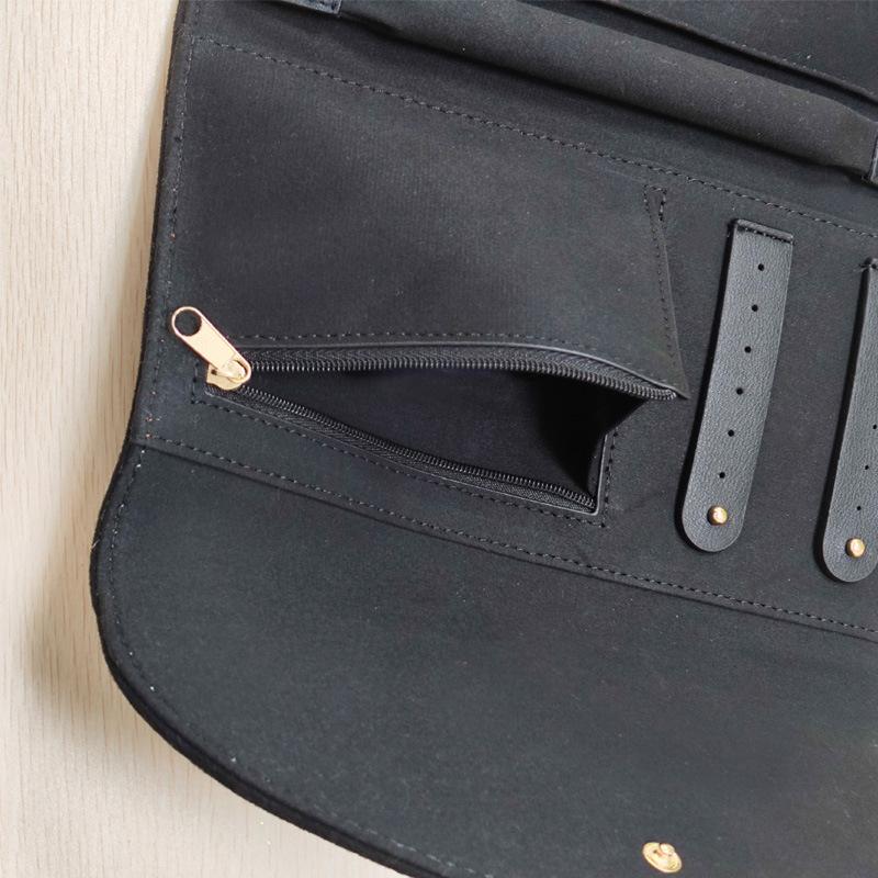 Stock Microfiber Modern Jewelry Bag Buckle Closure for Bracelets Necklaces Earrings Rings Velvet Three-Fold Design
