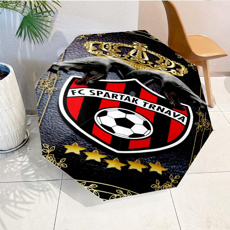 Star Soccer Emblem Printed Automatic Umbrella, 8-Frame for Travel, camping, Casual Umbrella, Essential Gift for for family and friends