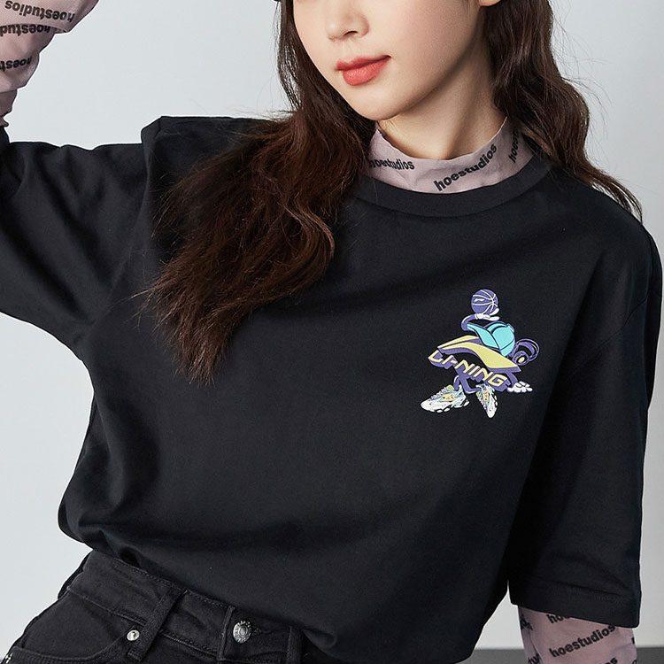 Li Ning Sports Fashion Collection T Shirts Unisex Crew Neck Moderate Straight Fit AHSR406-2