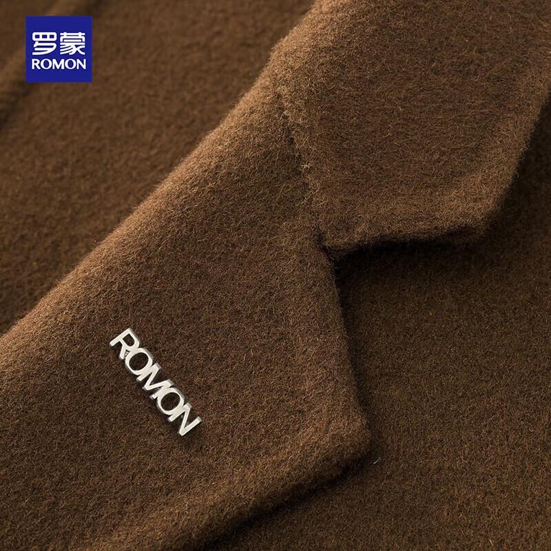 ROMON Men's Mid-Length Slim-Fit Double-Faced Wool Coat