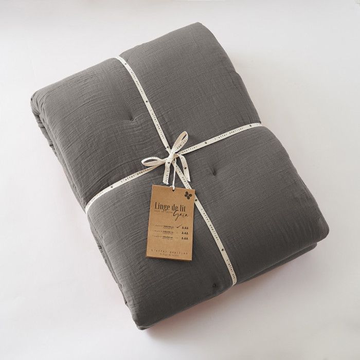 "Gaia" Duvet or Bed Runner, All Sizes, "Cotton Gauze" Butterfly Effect - Gaia Granite - 180 X 240 Cm