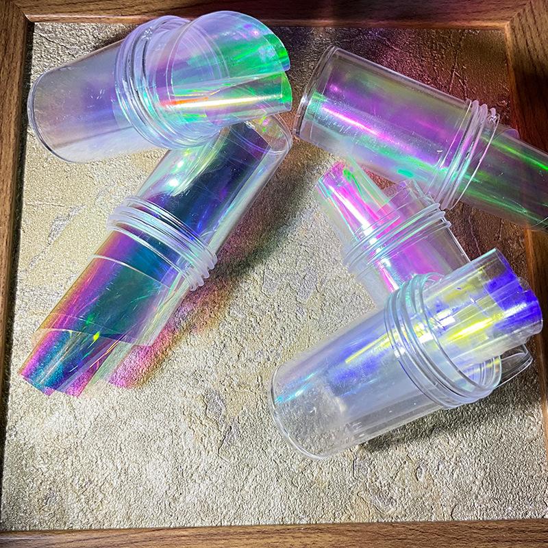 1 Roll Nail Foils Transfer Aurora Laser Stickers Nail Decals Wraps Glitter Polish Manicure Decoration