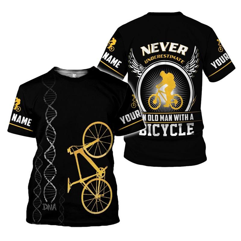 Personalized Name 3D All Over Print Men's Cycling T-Shirts Short Sleeve Oversized Bicycle Biking Tee Shirts For Men Streetwear