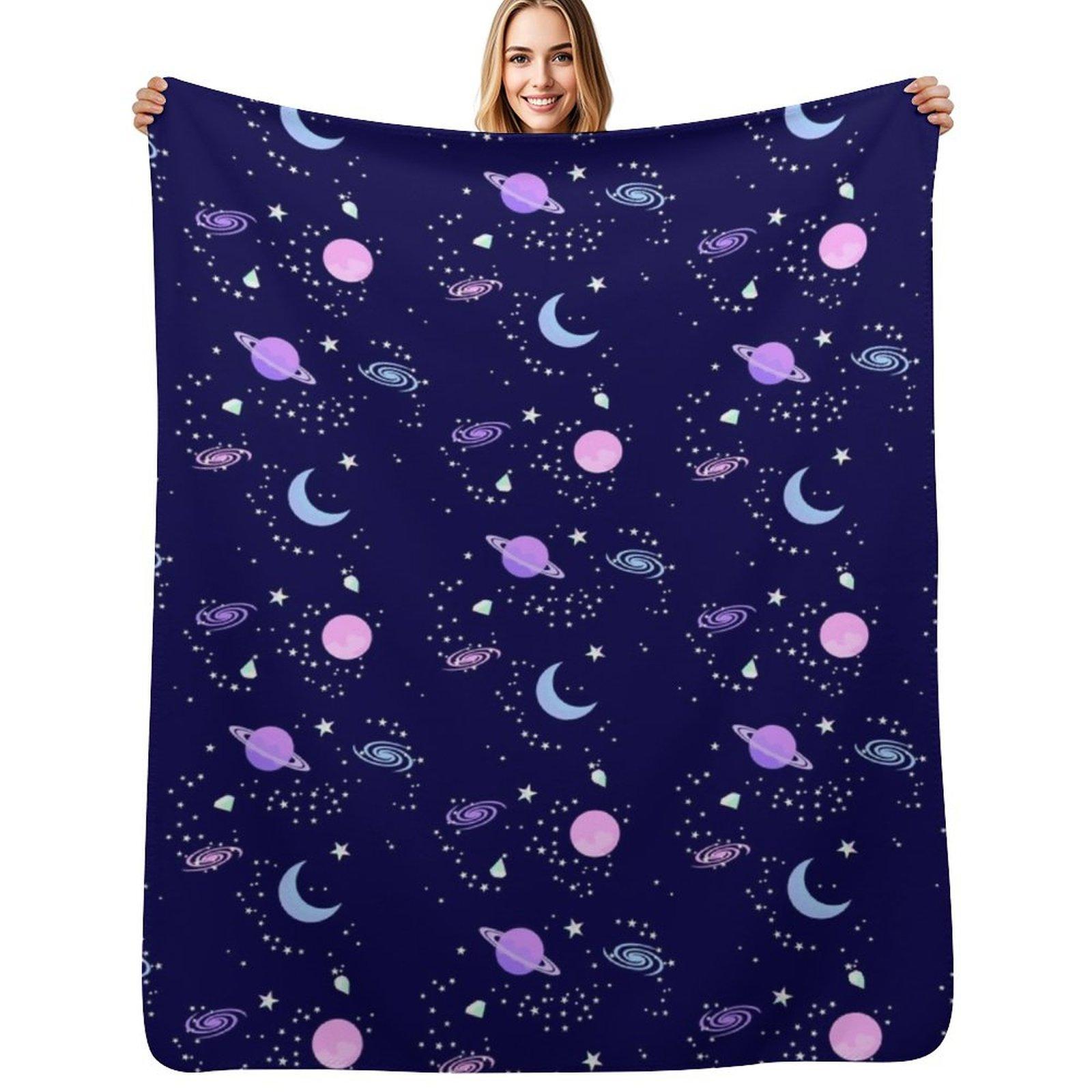 

Crystal Galaxy Throw Blanket Breathable Lightweight Blanket for Adults Kids 102x76cm(40x30in)