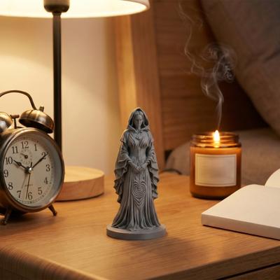 3D Geprinte Heksenbeeldje, Mysterieus Heksenbeeldje in Europese Stijl met Fijne Textuur & Stabiele Basis, Compact Bureauornament voor Studiekamer Slaapkamer