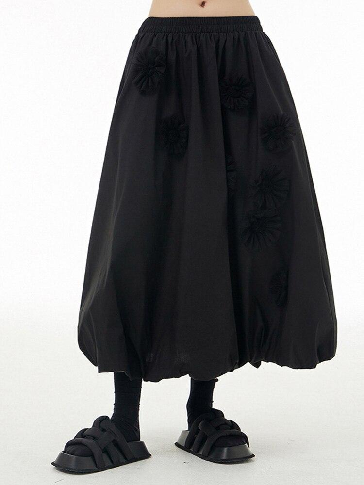 Xitao Solid Color Loose A-line Skirt SMH1450