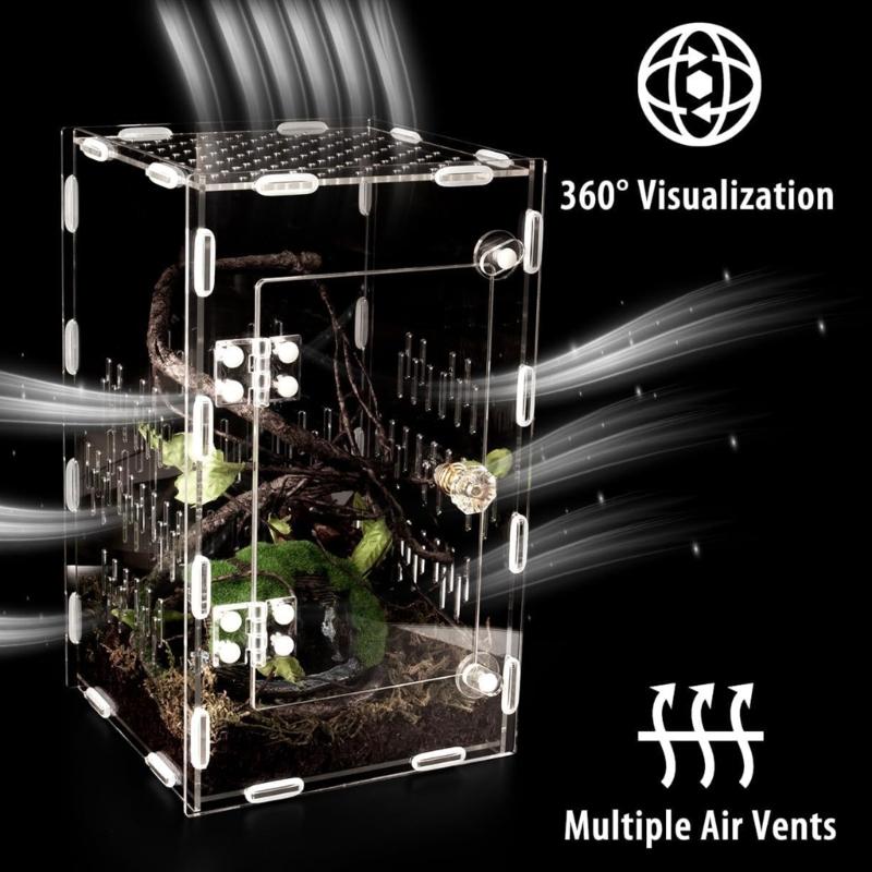 Clear Reptiles Habitat House with Clear View Airflows Easy Observation Terrariums for Pet Jumping Spiders Snake Resting
