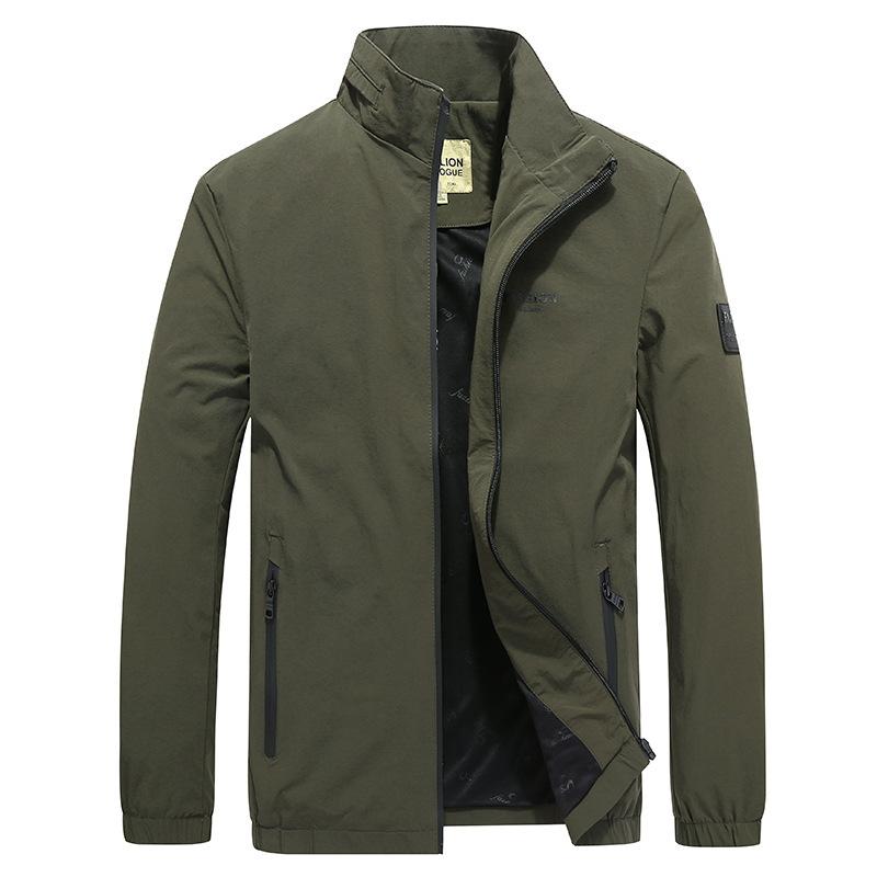 Men's New Stand-up Collar Jacket Spring and Autumn Thin Large Size Loose Coat