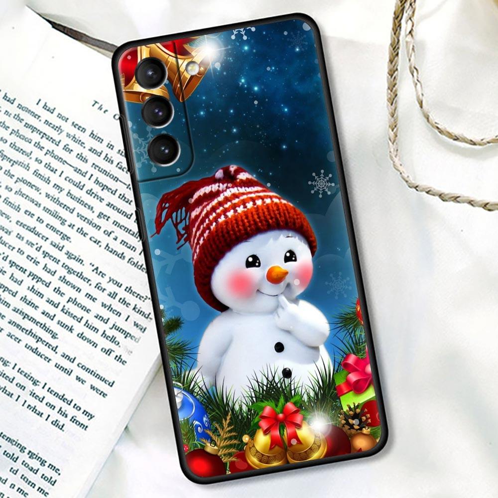 S24Ultra For Samsung Galaxy S21 S20 FE S22 Ultra 10 S23 S24 Plus Phone Case Funda Cover Merry Christmas Gift Santa Claus Snowman
