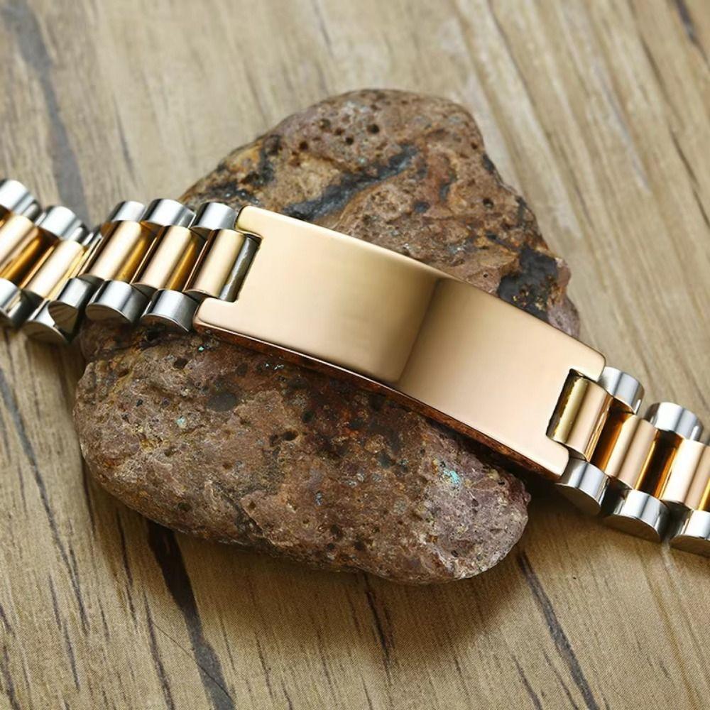10MM -15MM Personalized Engraving Bracelet Stainless Steel Wrist Bangle for Men Outdoor