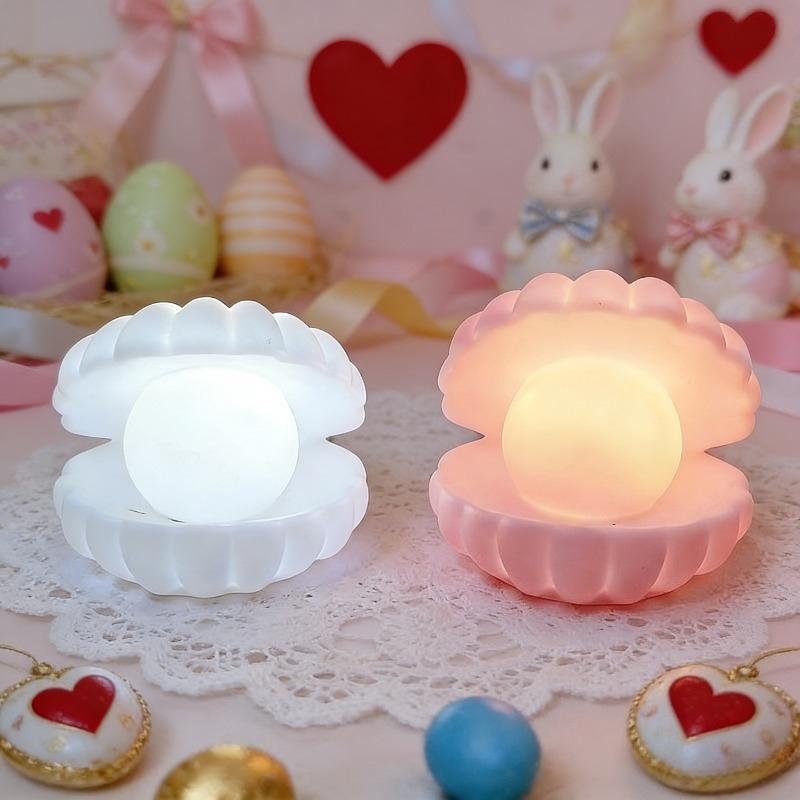 1PC Ocean Shell Statue Light, Ornament Light, Easter Shell Creative Light, Shell Night Light Plastic Shell Desktop Decorative Light
