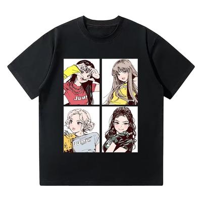 2025 Tees Pink Girls Band Clothing Adorable Anime Graphic T Shirts Summer High Quality Comfortable Y2K Tops