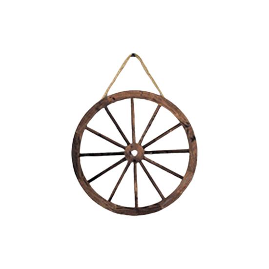 Wooden Wagon Wheel Wall Decor Retro Wheel Wall Art Vintage Farmhouse Old Western Hanging Ornaments for Home Office Cabin Western Themed Decor