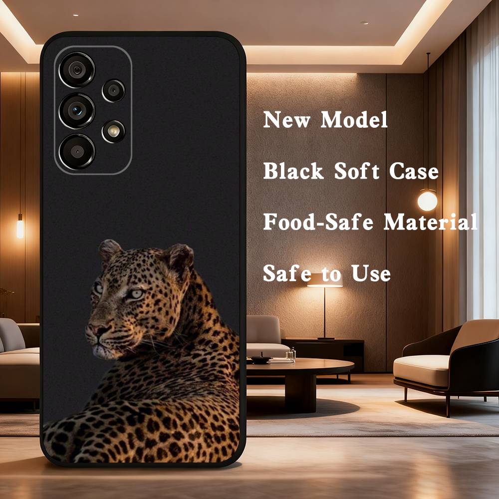 

Cool Leopard Leopard Print Phone Case For Samsung Galaxy A73,31,8,9,53,32,72,41,J7,52,71,22,Note Soft Black Silicone Cover SamsungA30