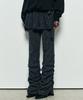 Nigaennikol Shirring Layered Skirt Pants_Charcoal