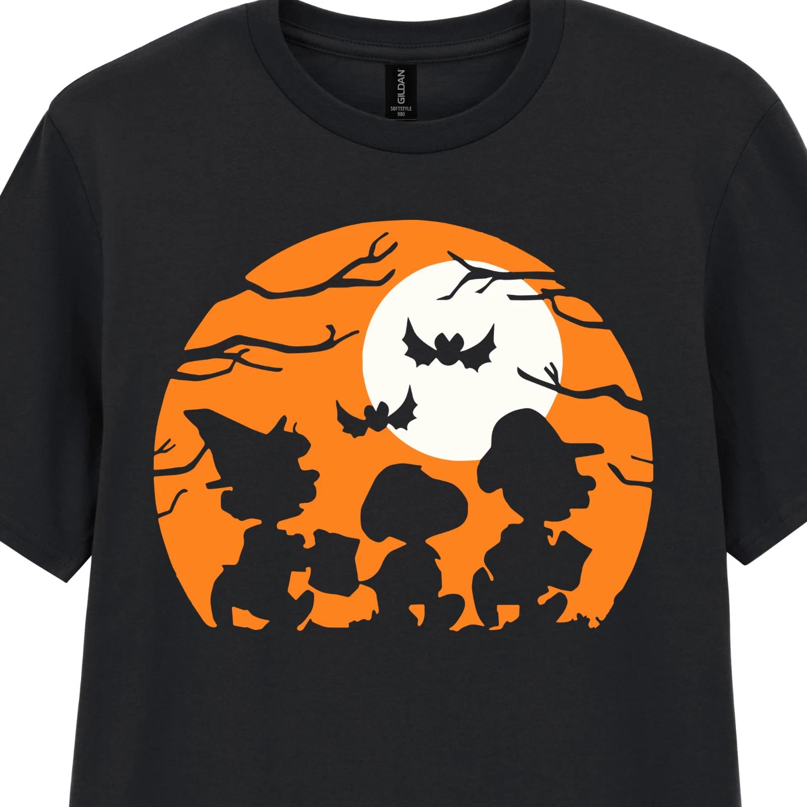 Beagle Silhouette Graphic T-Shirt Halloween Gildan Cotton Tee Black Unisex S-2XL XL