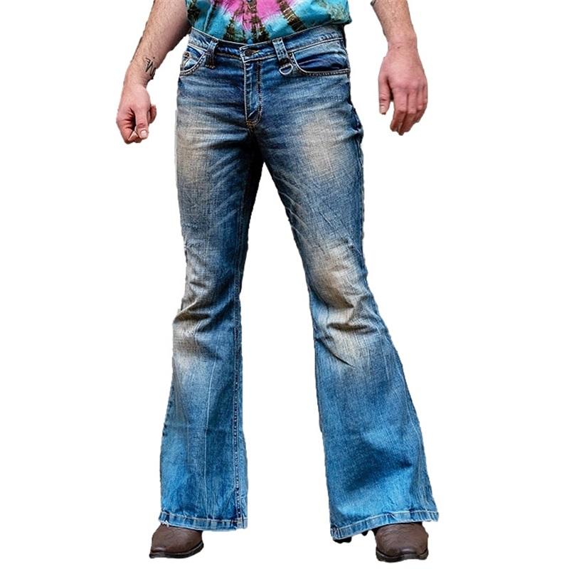 

Европейский панк-стиль Синие джинсы клеш с высокой талией, вышивкой и ретро-дизайном для мужчин, Стильные расклешенные джинсы для мужчин, Уникальный джинсовый низ, Модная повседневная одежда XL синий