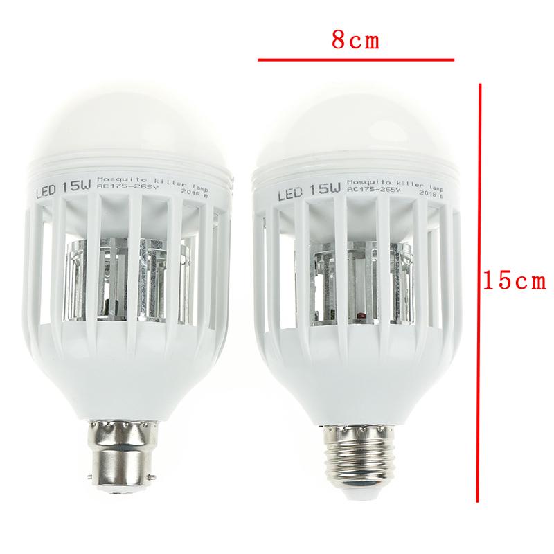 Led Bulb E27/B22 15W Anti-Mosquito Insect Zapper Flying Moths Killer Light Lamp