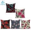 Polyester Decorative Throw Pillows Case Red Rose Purple Lavender Pillow Cover Flower Cushion Cover For Sofa Home Living Room