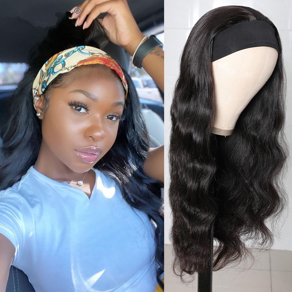 Curly Wave Headband Wig for Women Fashionable Adjustable Headband Scarf Wig High Temperature Fiber Wig