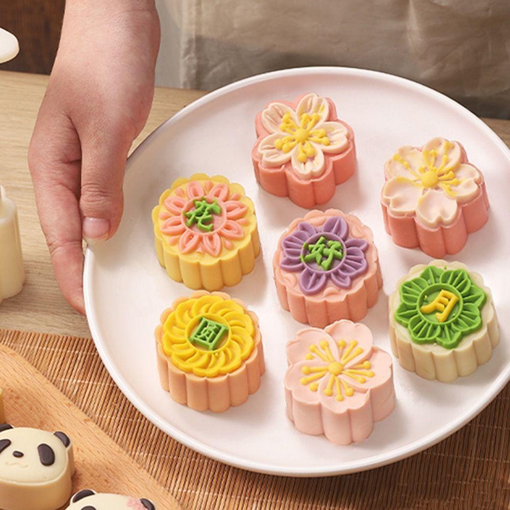 Plastic Mooncake Mold 3D Pattern Pastries Dessert Mold Cookie Cake Mould  Mid Autumn Festival