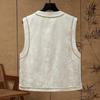 Tachi Women's New Chinese Style Beaded Frog Button Vest