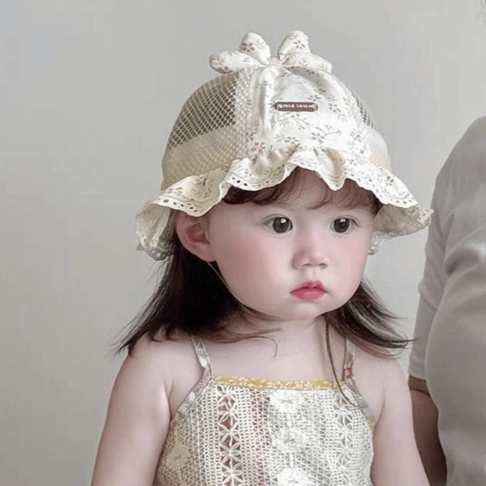 Adjustable Kids Baseball Cap Mesh Children Fisherman Hat Sweet Cute Baby Sunscreen Hat Infant
