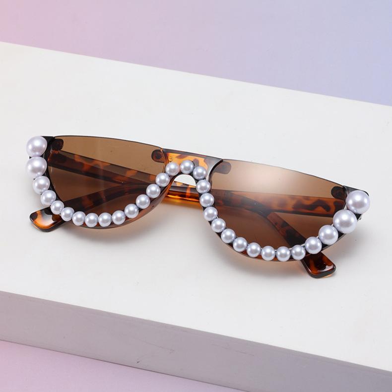 Love Sunglasses Heart-Shaped Pearl Sunglasses Women'S Candy-Colored Glasses Peach Heart Marine Slices Ins Cute