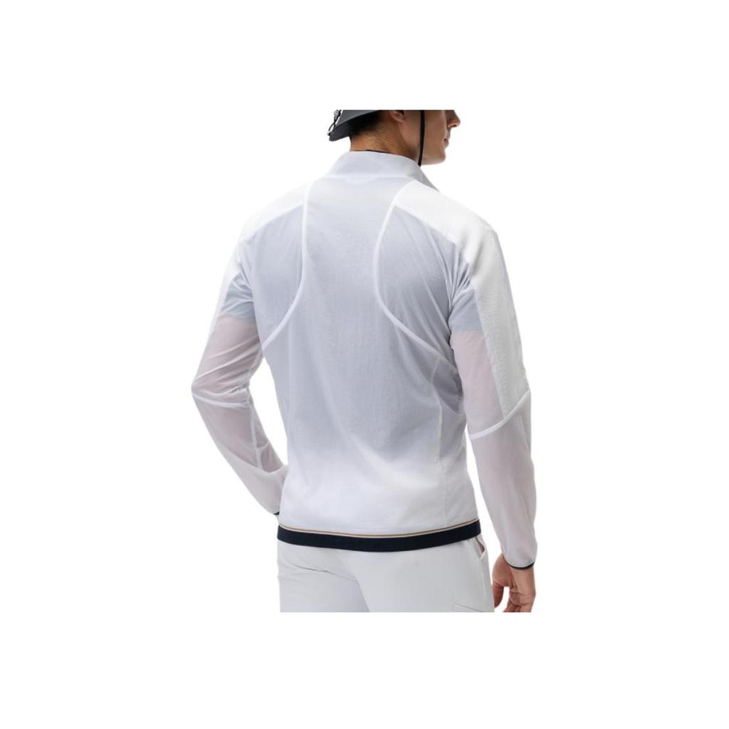 FILA Comfortable Stylish Elastic Soft Stand Collar Zip Design Long Sleeve Jacket Men jackets Jade-White A11M435702F-WT