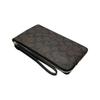 COACH Corner Zip Canvas Leather Pochette Clutch Small Women's Black Brown (Unisex) Clutches 6648 IMAA8