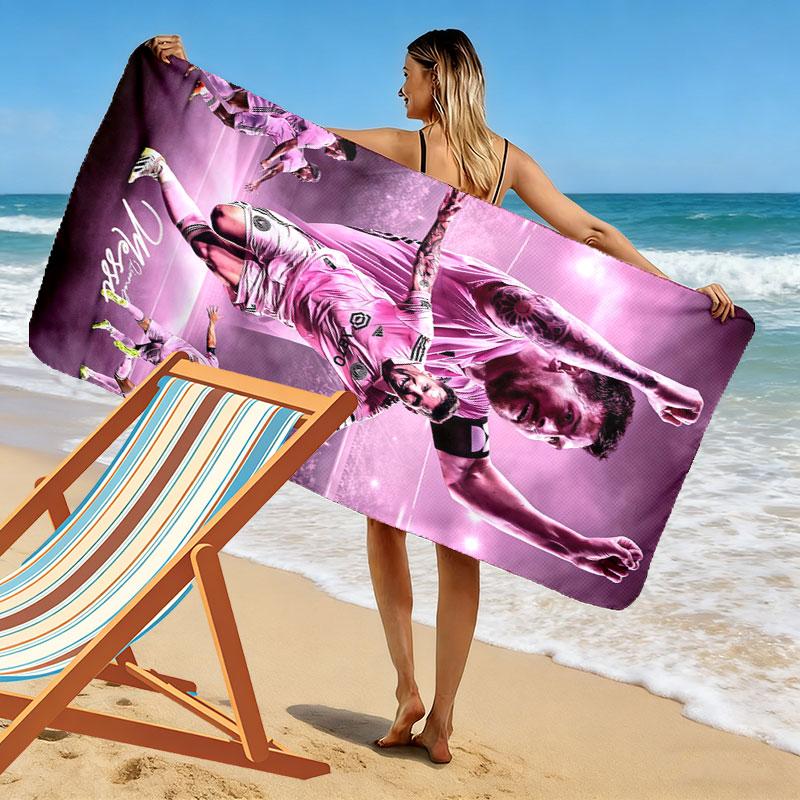 Messi Forever Aufdruck Strandtuch, Großes Weiches Schnelltrocknendes Handtuch für Strand Camping Schwimmen