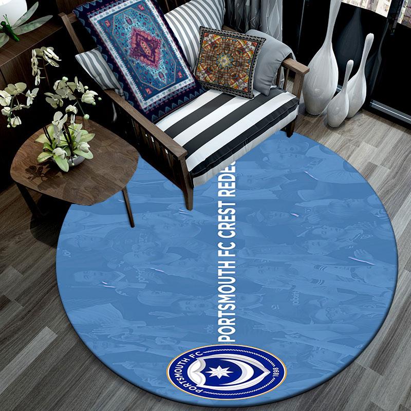 Portsmouth FC Art Pattern Round rug,Carpet Rug for Living Room Bedroom Playroom ,Non-slip Floor Mat,Holiday Gifts and Birthday Gifts.
