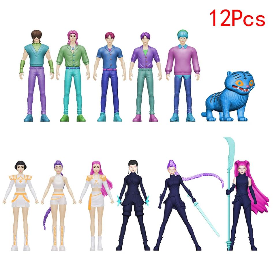 5-18pcs/Set Kpop Demon Hunters Action Figure Toy Derpys Tiger Rumi Mira Zoey Sussy Figurine Doll For Fans Gift Birthday Gifts