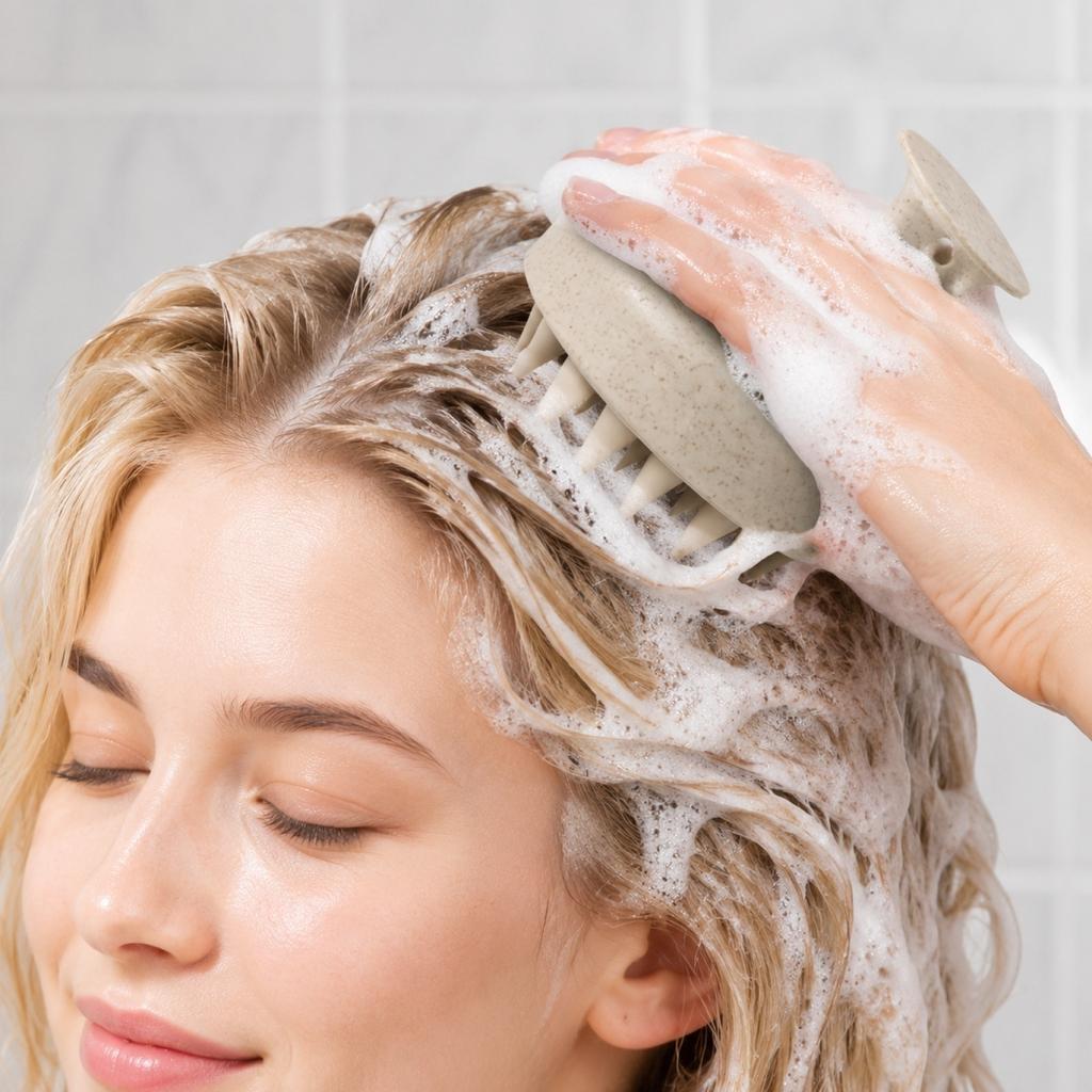 Silicone Shampoo Brush for Scalp Massage and Hair Washing